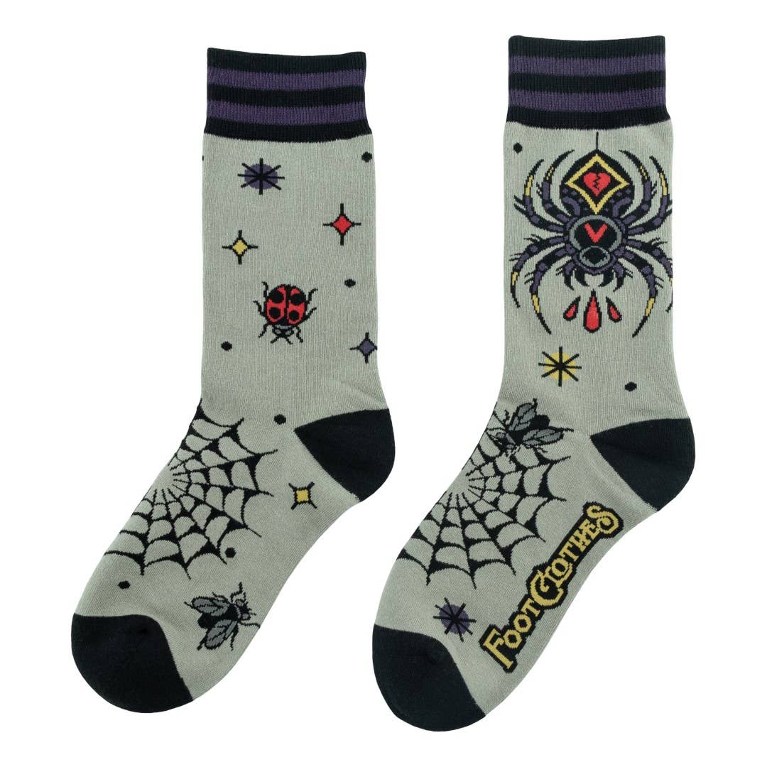 Widow's Web Crew Socks - Angel's House of Design Co.