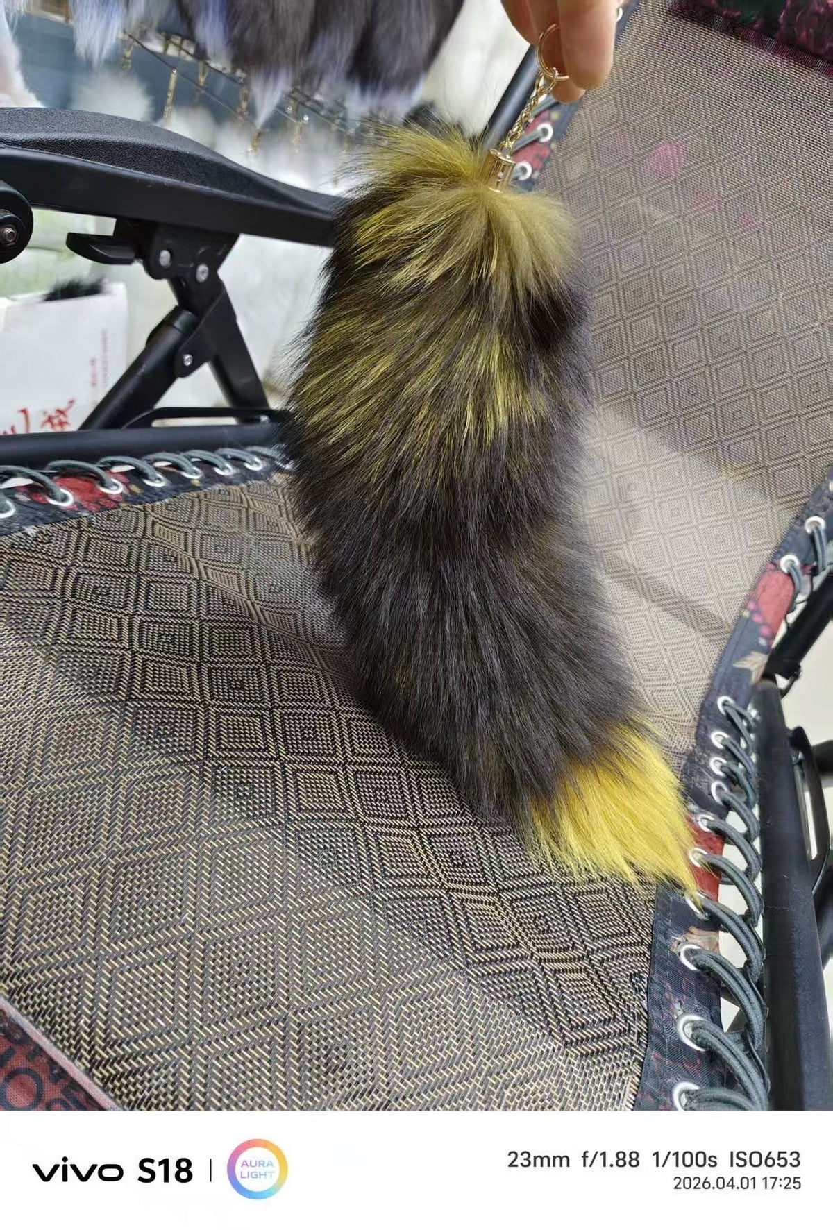 Yellow Fox Tail with Key Ring - Angel's House of Design Co.