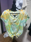 Yellow/Green Tie Dye Top - Angel's House of Design Co.