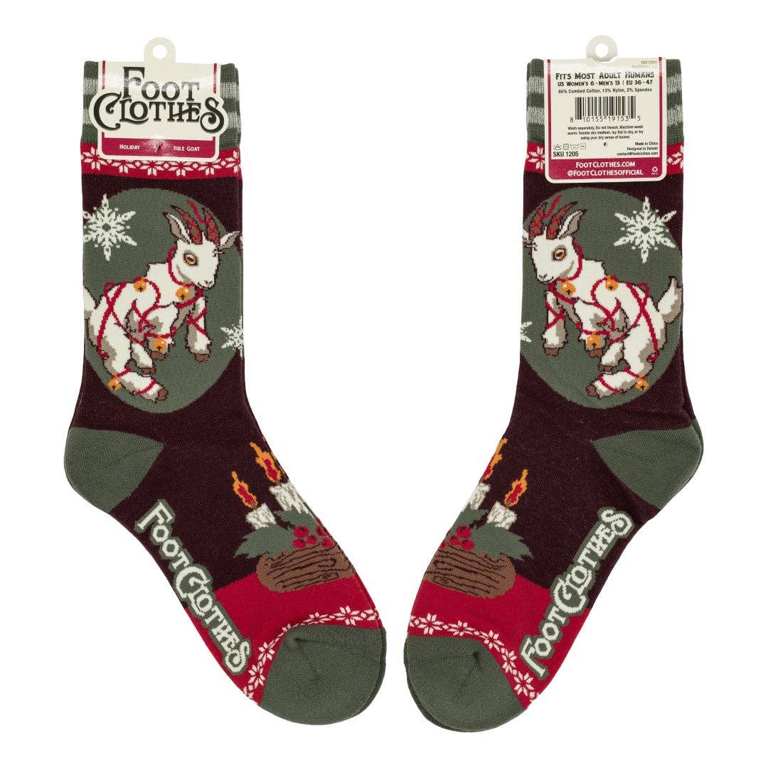 Yule Goat Crew Socks - Angel's House of Design Co.