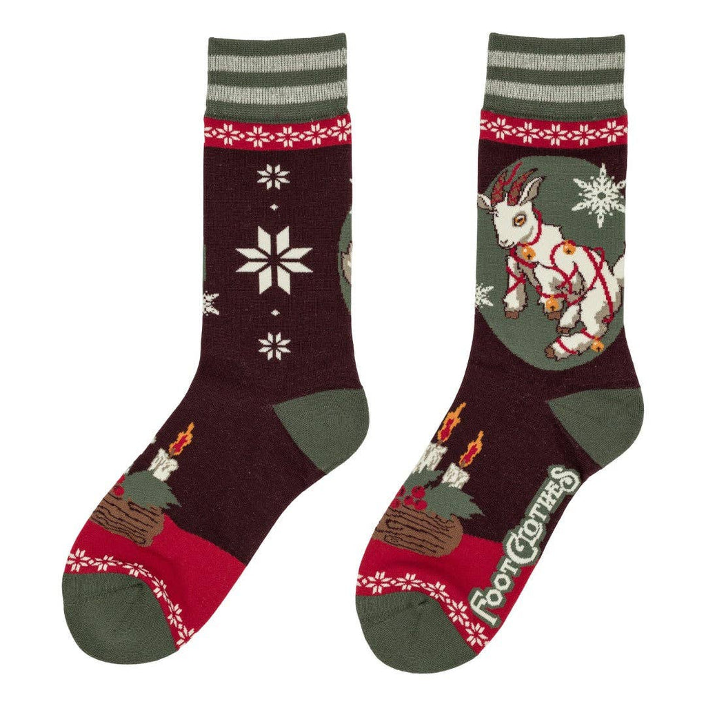 Yule Goat Crew Socks - Angel's House of Design Co.